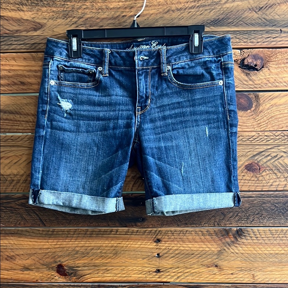 American Eagle Outfitters Women's Blue Bermuda Denim Shorts
